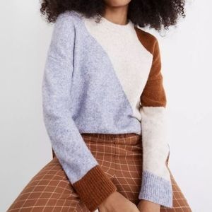 Madewell Sz XXS Wool Cedarbrook Colorblock Pullover Sweater